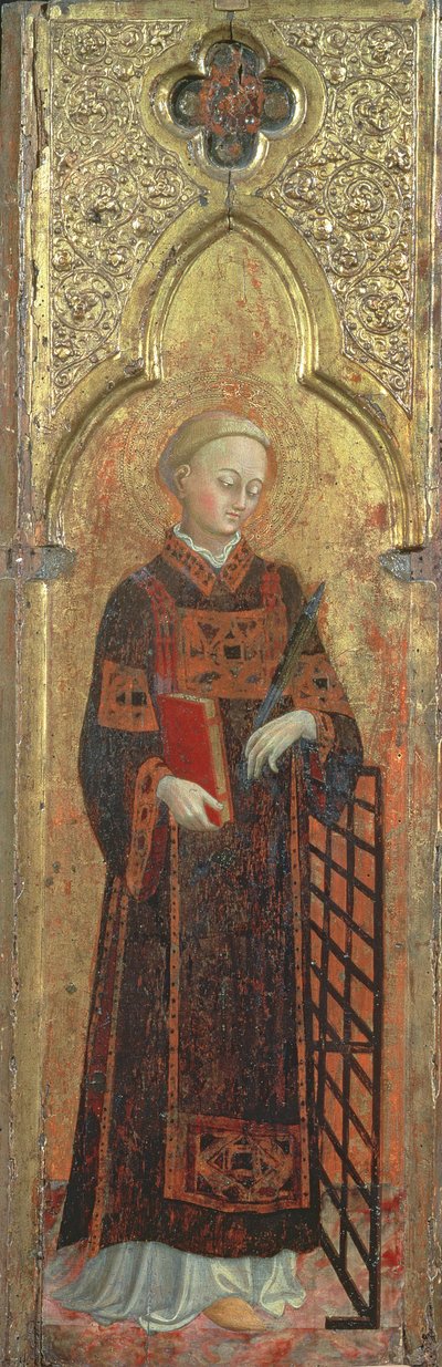 St. Laurentius, oorspronkelijk een paneel van een polyptiek voor de Kerk van San Francesco in Borge Sansepolcro, ca.1392-1450 door Stefano Sassetta